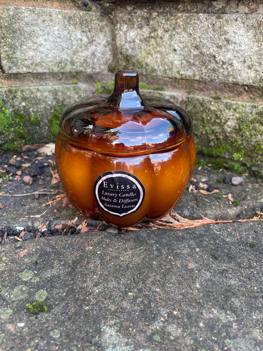 Large Amber Pumpkin Soy Candle