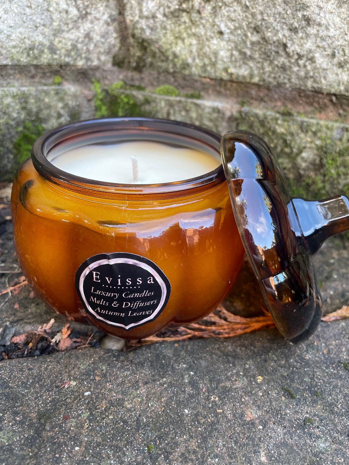 Large Amber Pumpkin Soy Candle