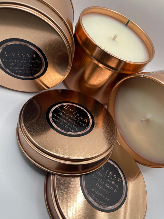 Rose Gold Tin Soy Candle