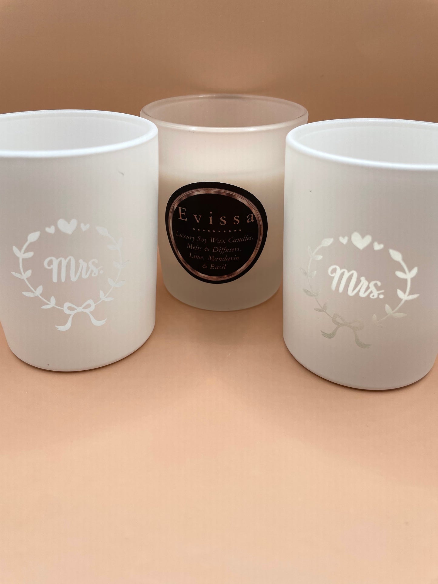 Mrs & Mrs trio soy wax candles