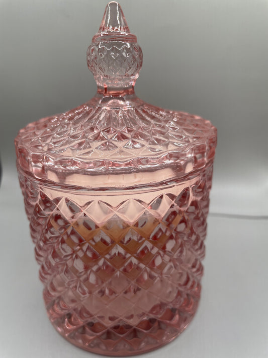 30cl Pink Geo Glass Soy Candle