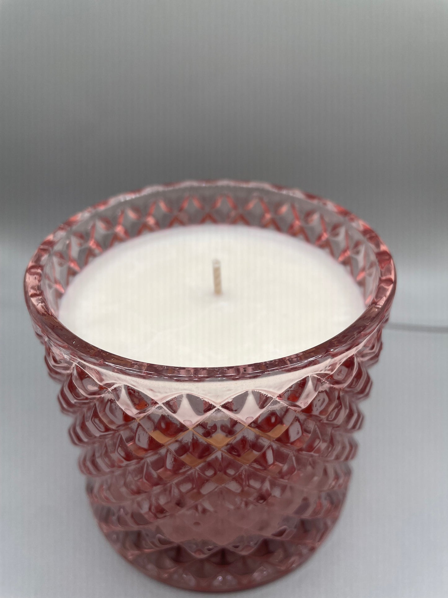 30cl Pink Geo Glass Soy Candle