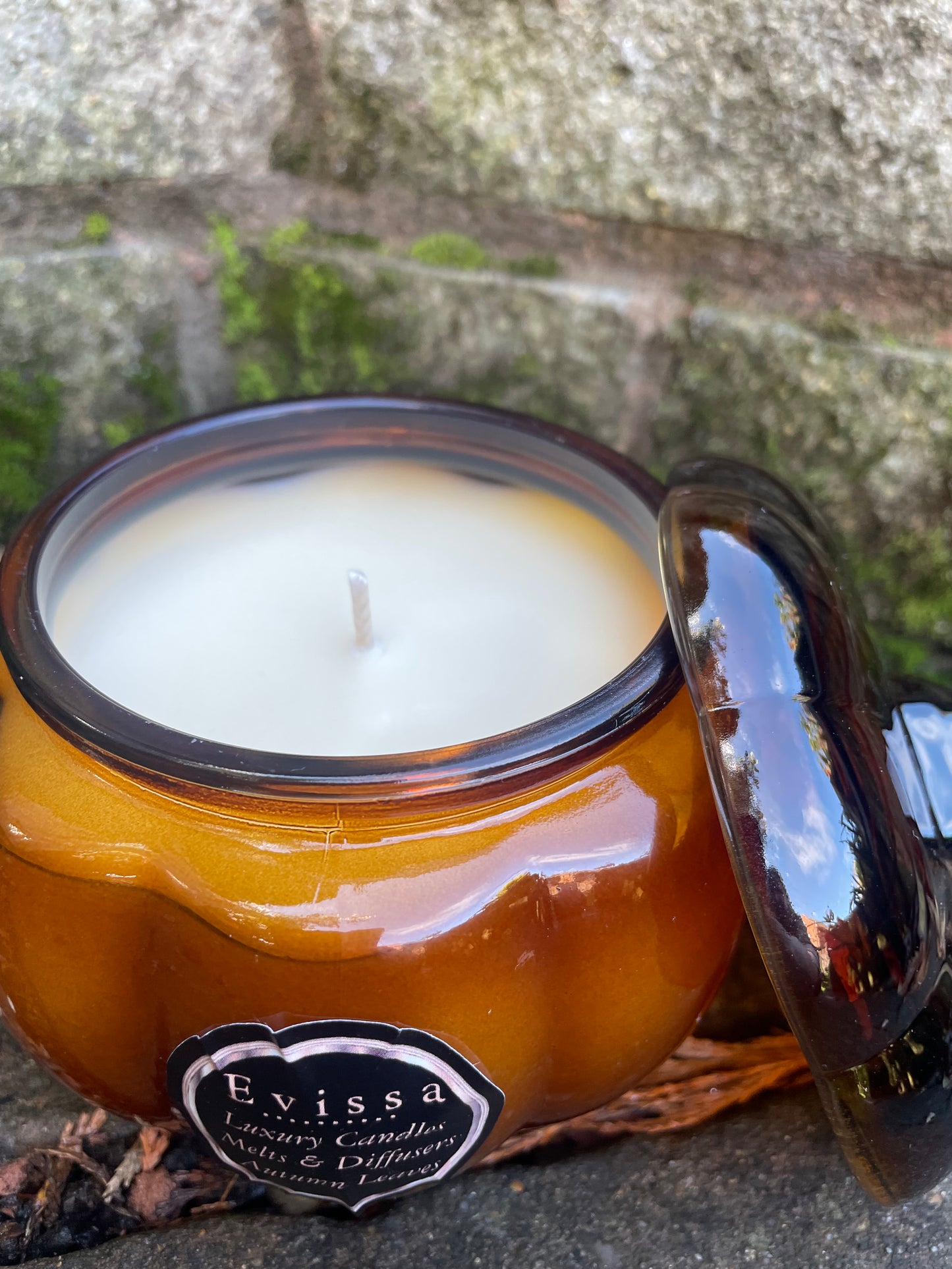 Large Amber Pumpkin Soy Candle