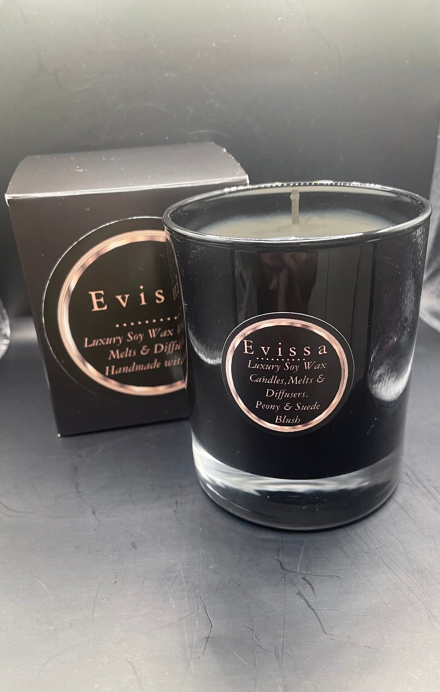 30cl Black Glass Soy Scented Candle