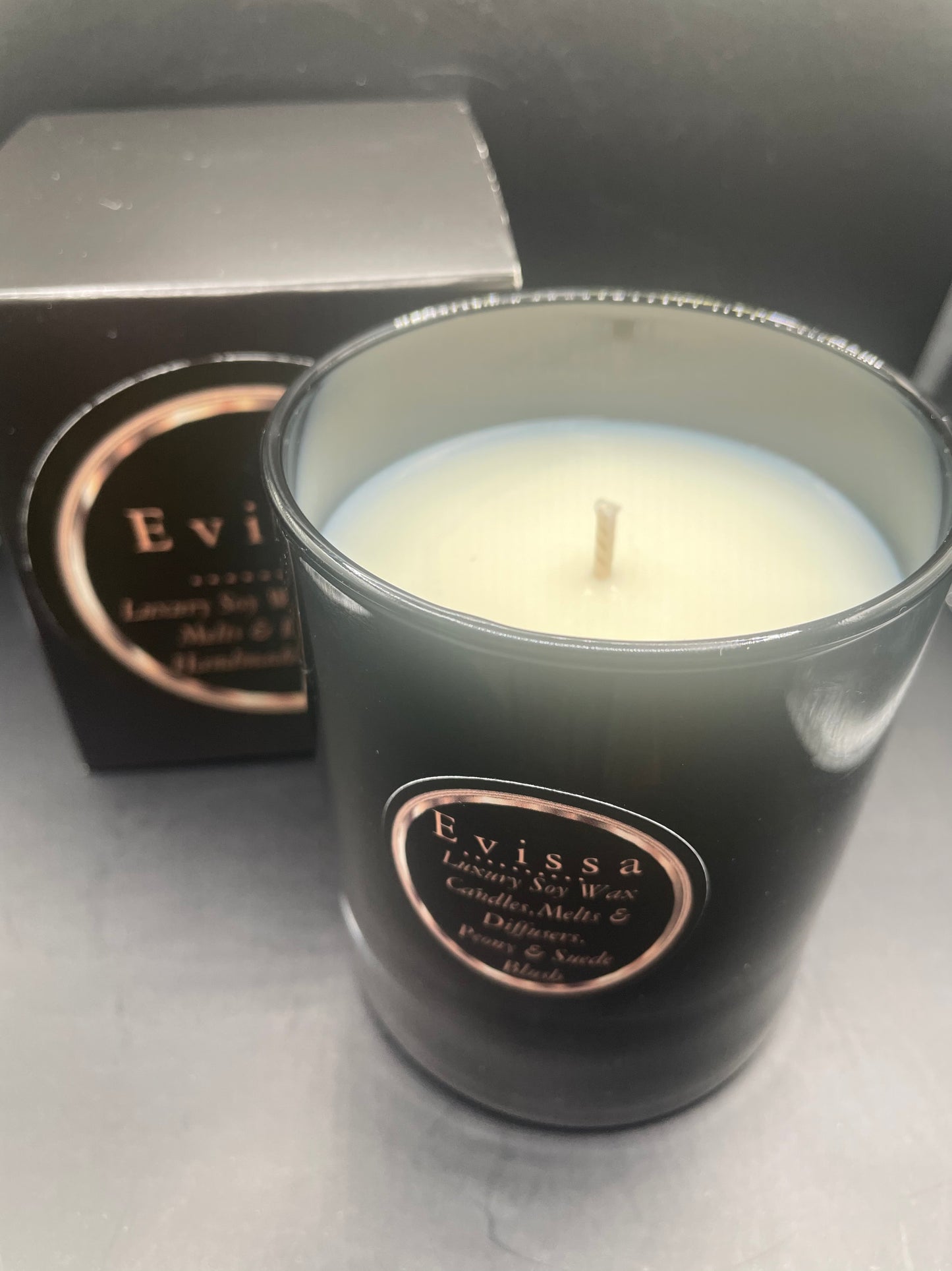 30cl Black Glass Soy Scented Candle